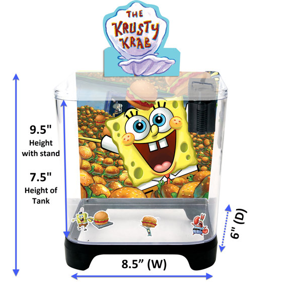 Penn Plax Spongebob Squarepants Aquarium Starter Kit With 1.5